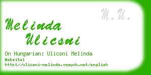 melinda ulicsni business card